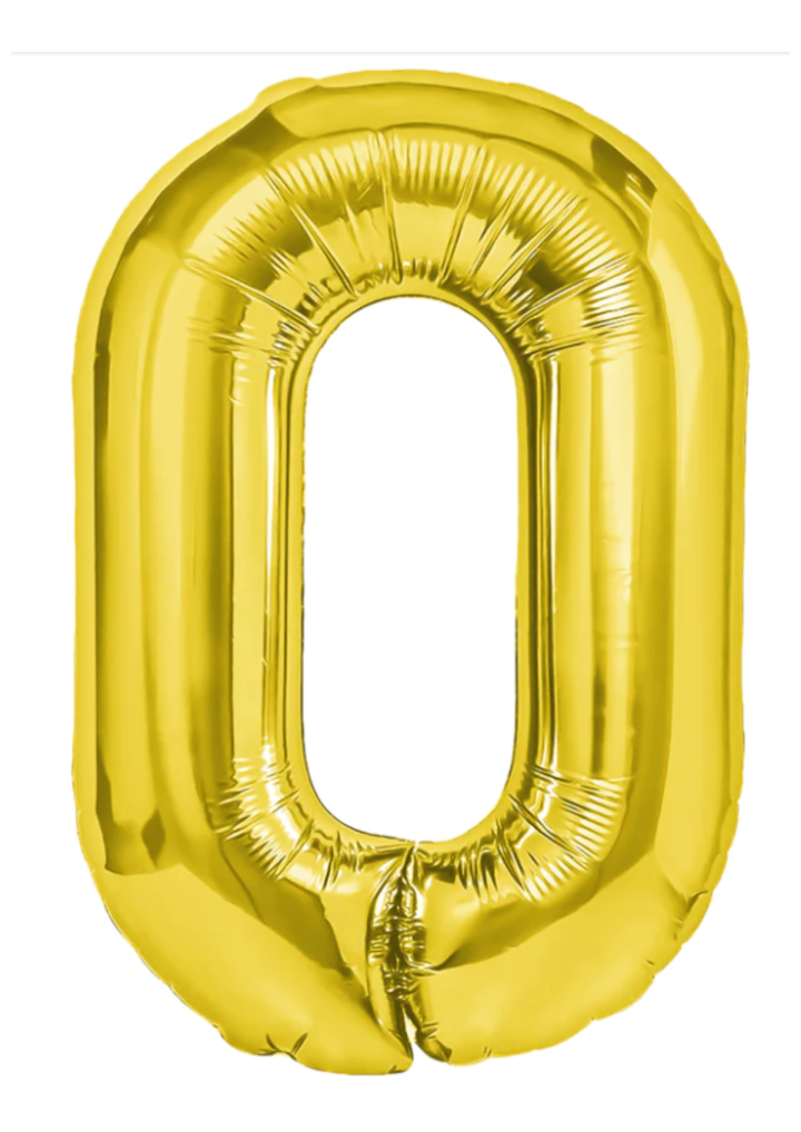 Balon cyfra "0" złota 100cm